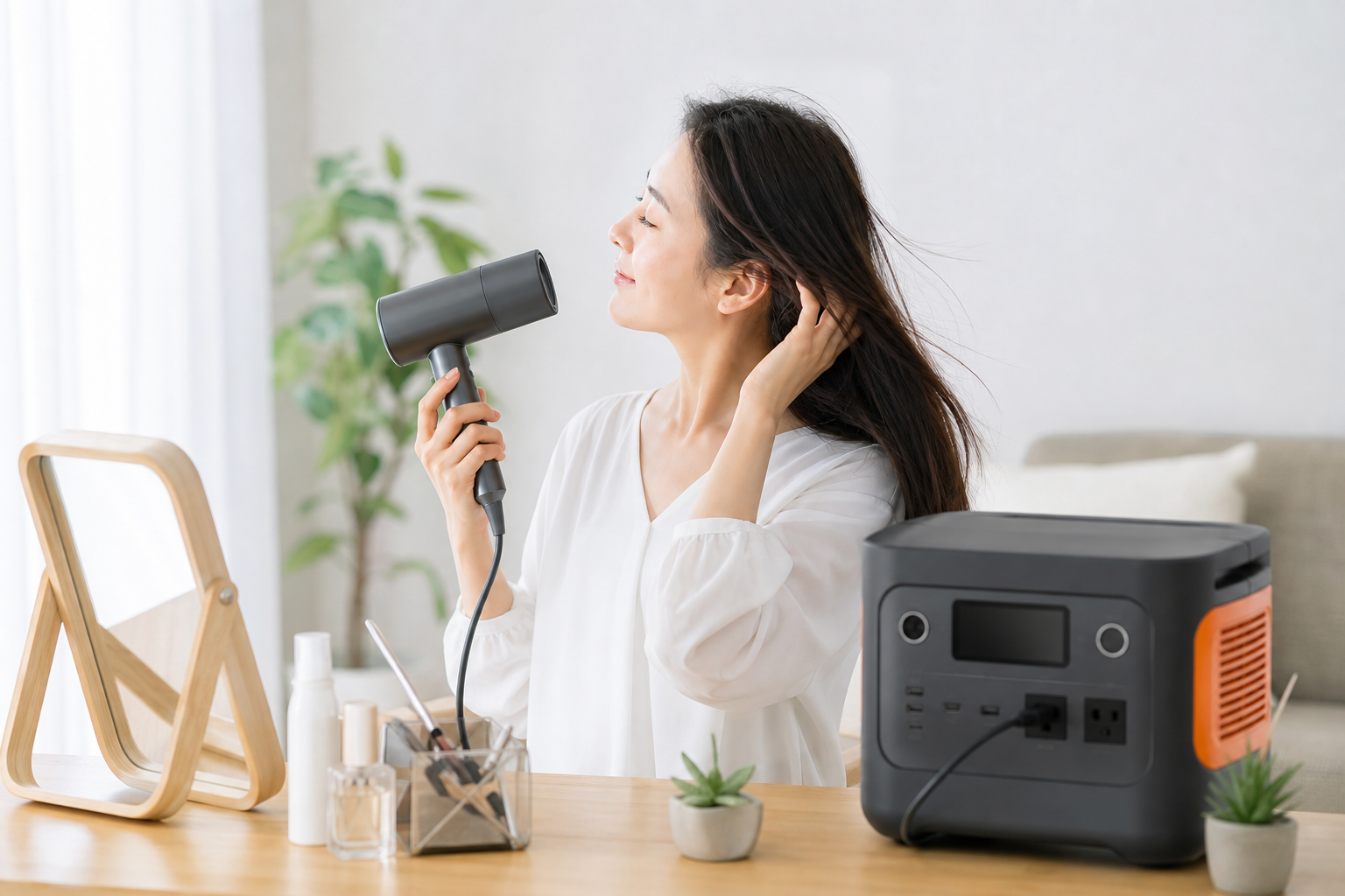 結論：手持ちのドライヤーの消費電力を確認すれば使えます！
