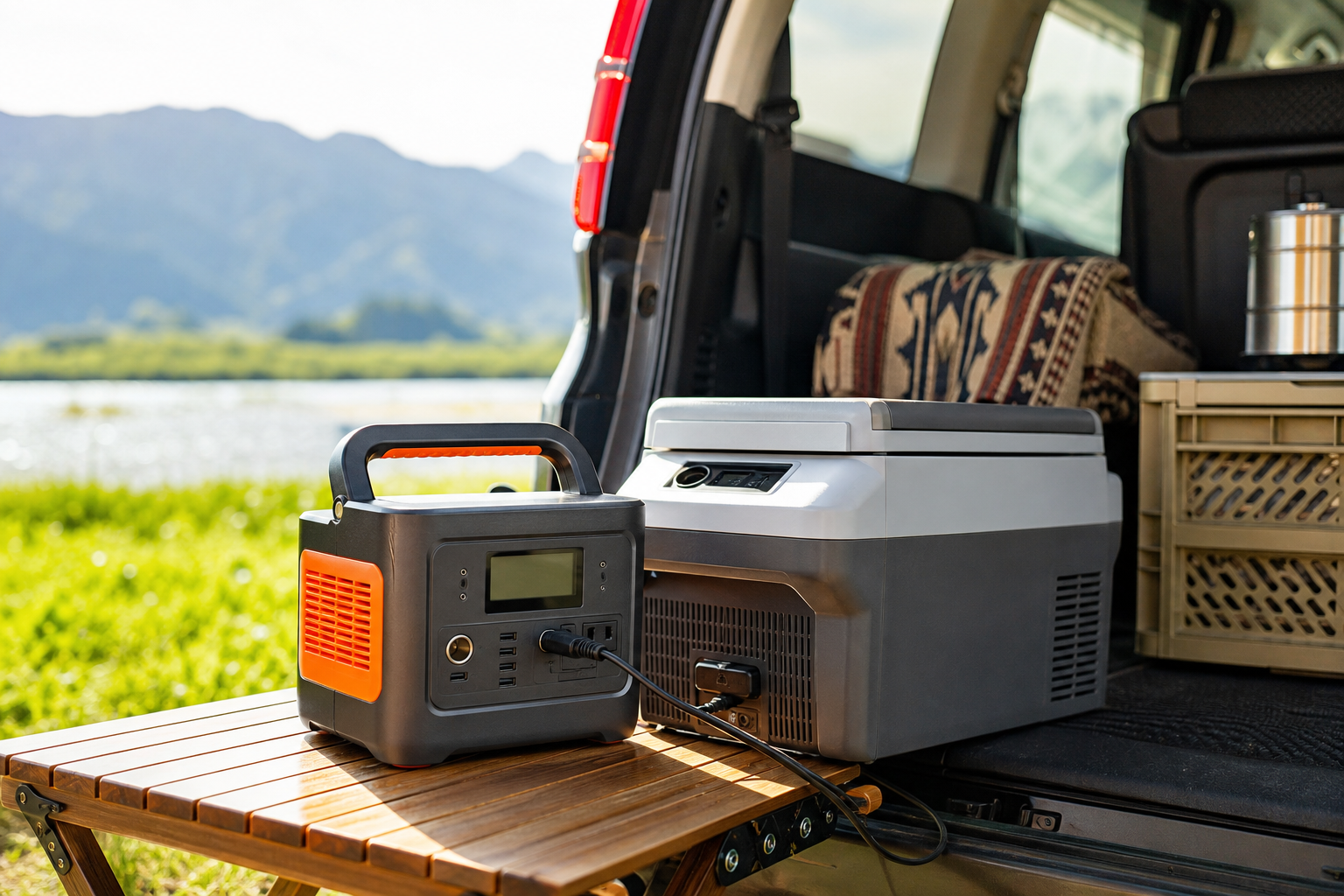 結論：JackeryポータブルでL64Wの車用冷蔵庫に給電できる！