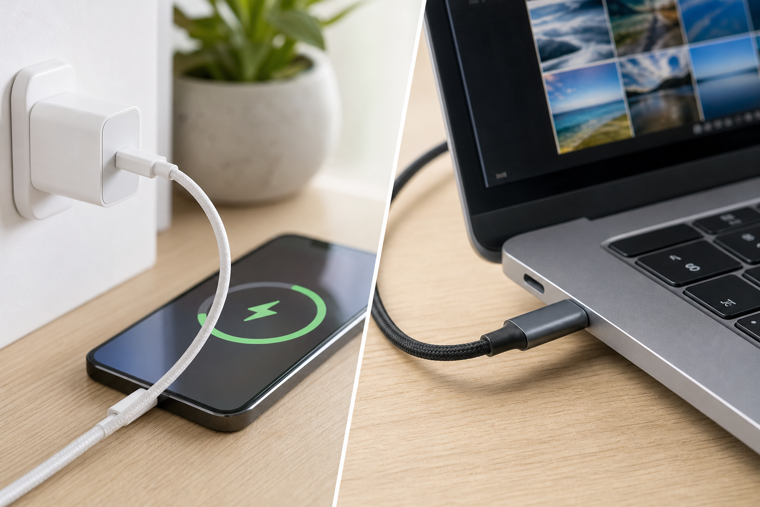 USB Power Deliveryとデータ転送は「別々の機能」です
