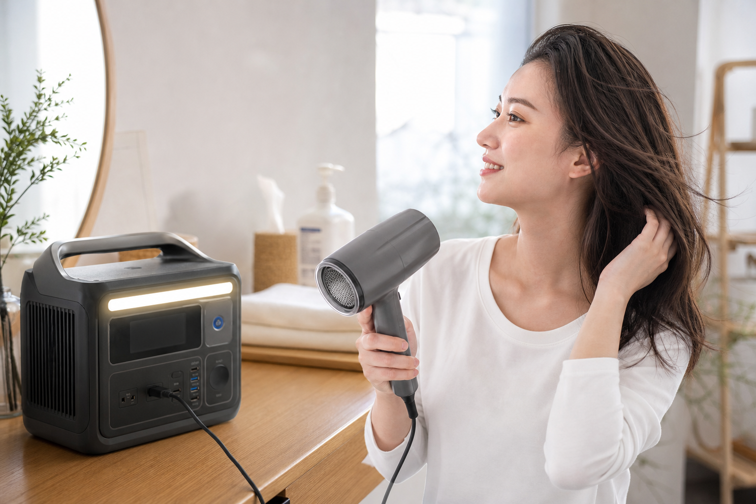 結論:Anker Solix C1000シリーズでドライヤーは使えます!
